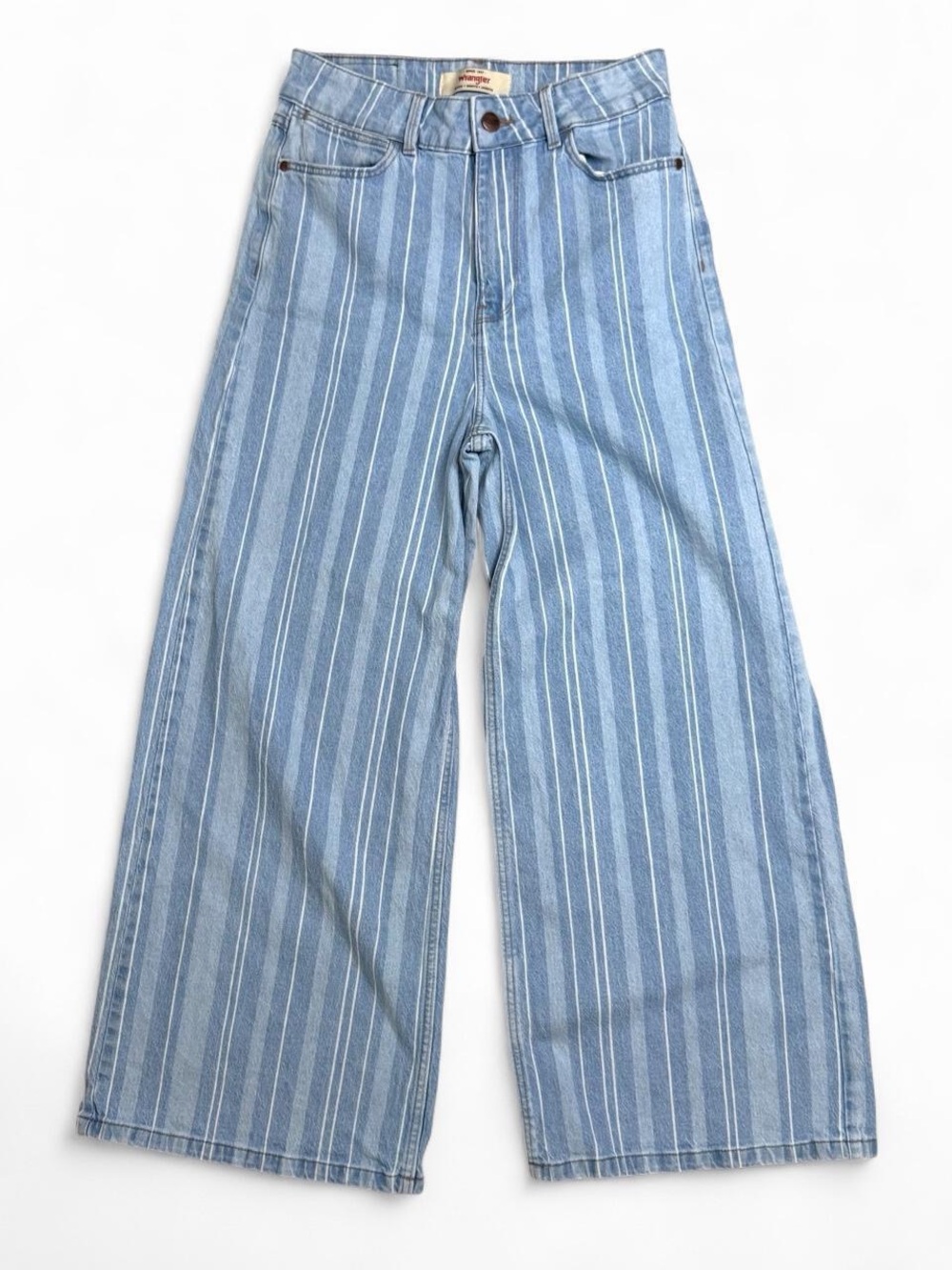 Wrangler Blue Pinstripe Wide Leg Jeans Size 2-4 High Rise